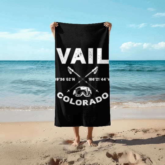 Vail Colorado, Skiing Beach Towels