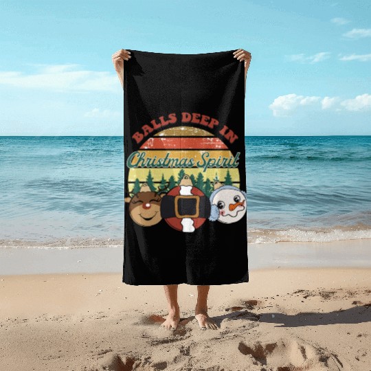 christmas spirit sublimation Beach Towels