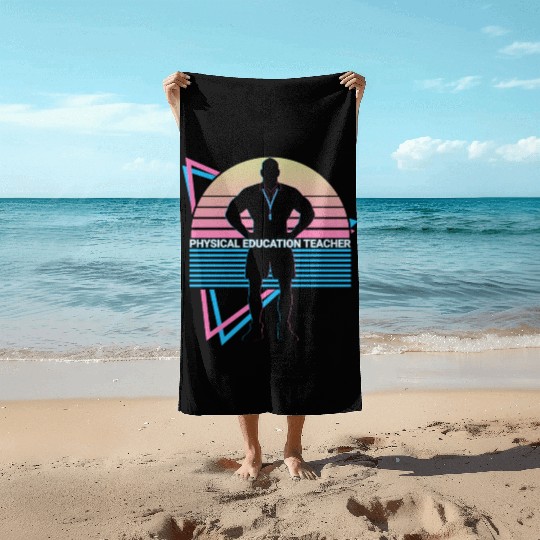 Physical Education Teacher PE Teacher Retro Beach Towels