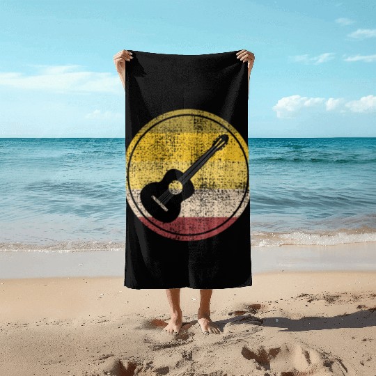 Acoustic Guitar Player Music Musician Guitarist Beach Towels