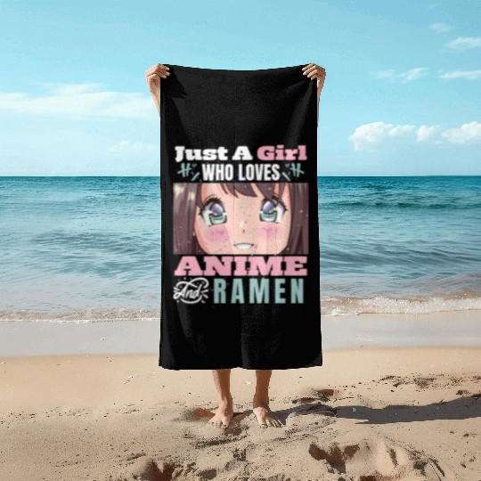 Anime Ramen Girl Embrace Beach Towels