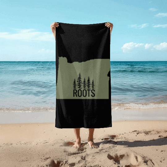 Oregon State Roots Green Beach Towels