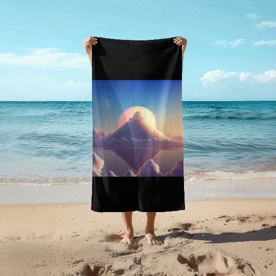 Mashup Cotton Candy Planet & The Lonely Mountain Beach Towels