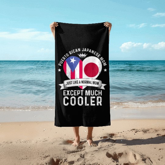 Puerto Rico Flag Japan Mom Mothers Day Women Mama Beach Towels