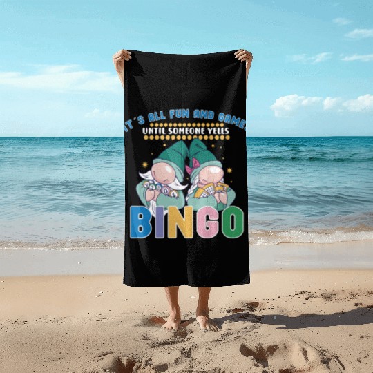 Bingo Card Game Grandma Bingo Player Bingo Cards Beach Towels