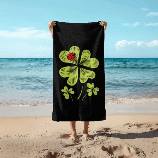 Ladybug St. Patricks Day Bug Catcher Entomologist Beach Towels