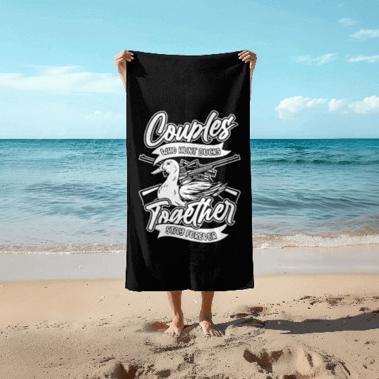 Duck Hunting Couples Beach Towels