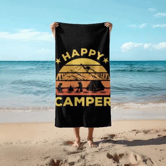 Happy Camper Beach Towels