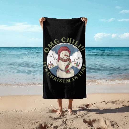 Omg Chili!! It's Christmas Time Apparel Beach Towels