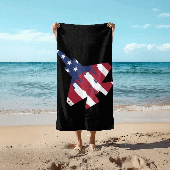 F-35 Lightning Military American Painted Flag Jet Beach Towels