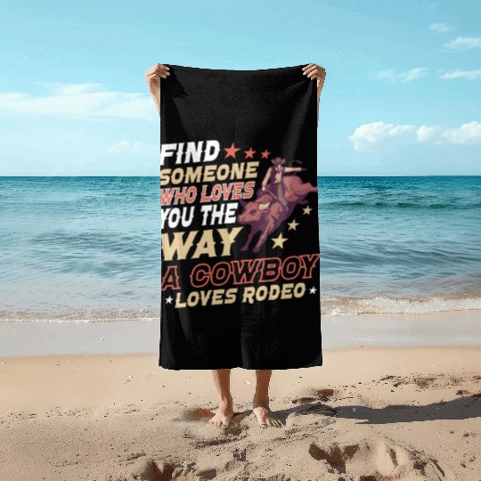 Rodeo Bull Riding Livestock Show Farmer Cattle Beach Towels