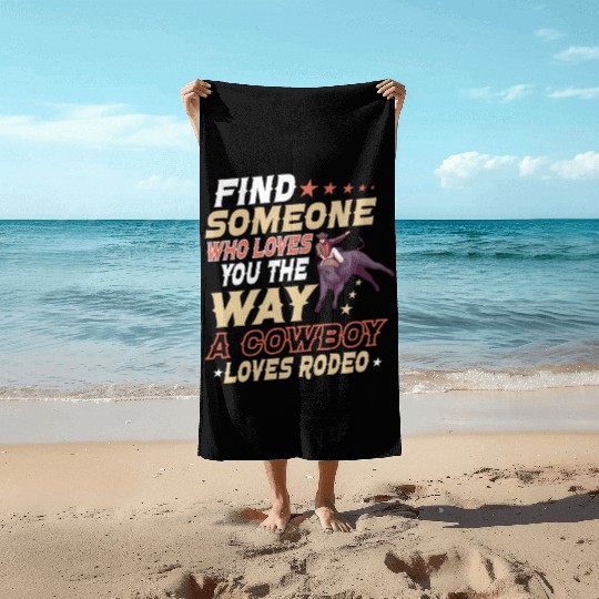 Rodeo Bull Riding Livestock Show Farmer Cattle Beach Towels