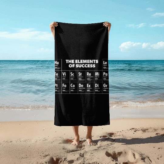 Elements Of Success Periodic Table, Gym, Hustle Beach Towels