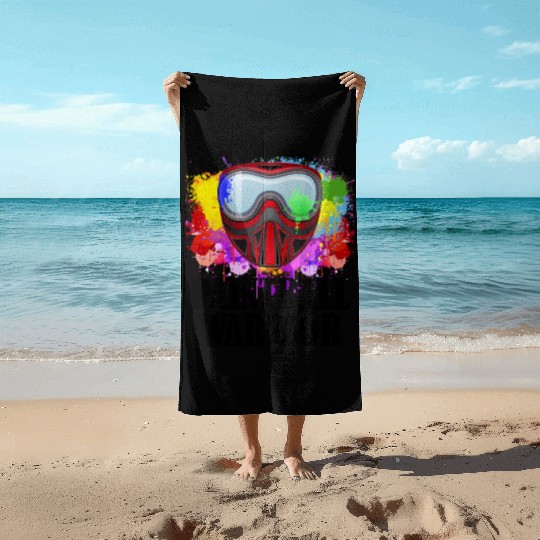 Paintball Warrior Mask Squad Paintballer Air Gun Beach Towels