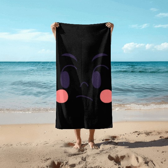 jaded expression of cartoon emotion face Beach Towels