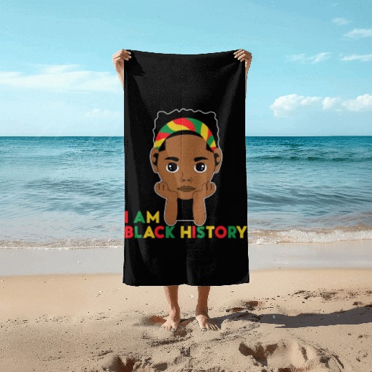 Funny I Am Black History. Black History Month 2024 Beach Towels