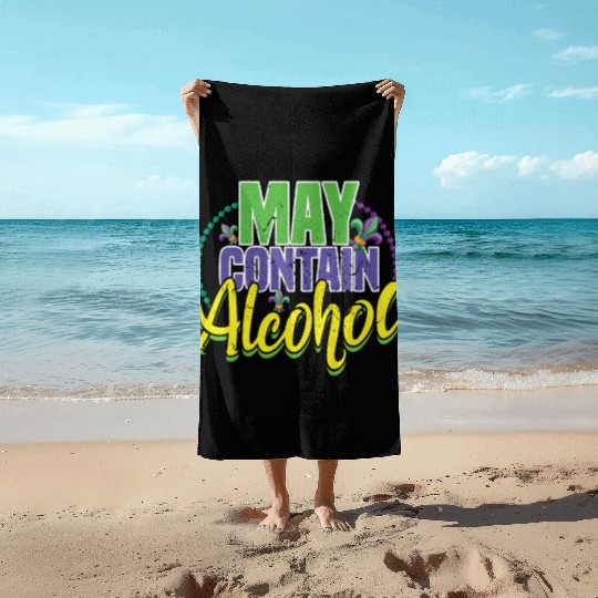 Alcohol Lover Festival Parade Beads Mardi Gras Beach Towels