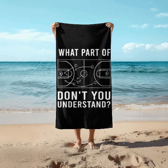 Funny Basketball Coach For Men Women Tactic Diagra Beach Towels
