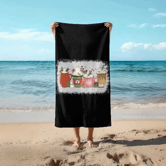 Christmas Hot Chocolate Peppermint Mocha Beach Towels