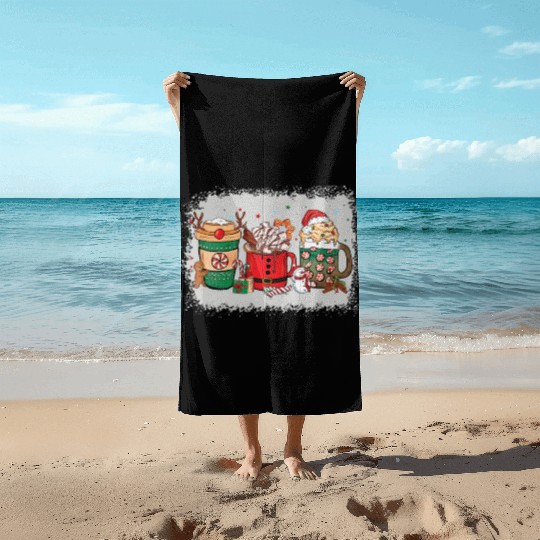 Christmas Hot Chocolate Cup Beach Towels