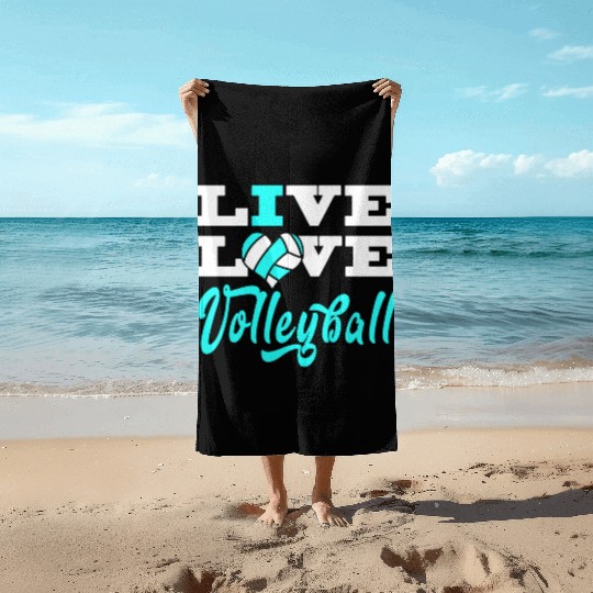Volleyball Live Love Light Blue For Girlsns Beach Towels