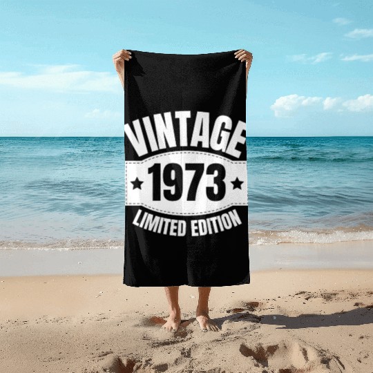 50 Years Vintage 1973 Retro 50th Birthday Beach Towels
