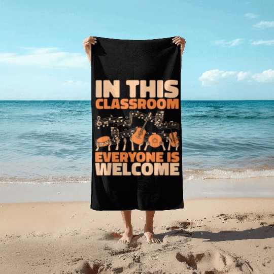 Music Teacher music nout Beach Towels