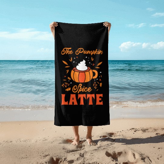 Pumpkin Spice Latte Halloween Coffee Lover Tarot Beach Towels