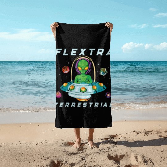 Alien Extraterrestrial Area 51 UFO Space Geek Gift Beach Towels