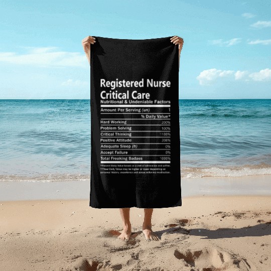 Registered Nurse Critical Care Beach Towels - Nutrition