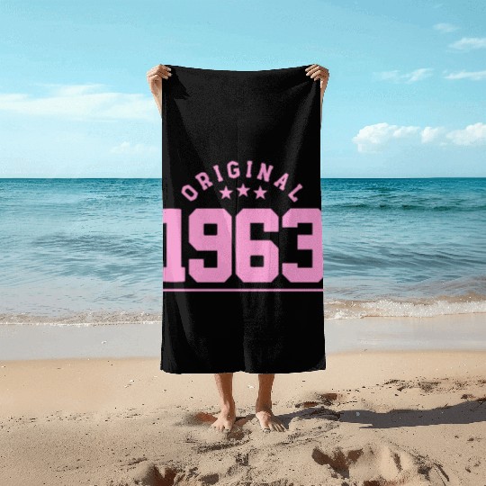 60 Years Vintage 1963 Retro 60th Birthday Beach Towels