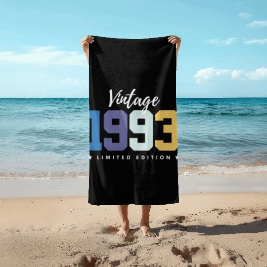 30 Years Vintage 1993 Retro 30th Birthday Beach Towels