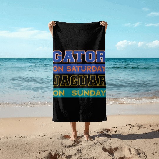 Gator On Saturday Jaguar On Sunday Jacksonville Fo Beach Towels