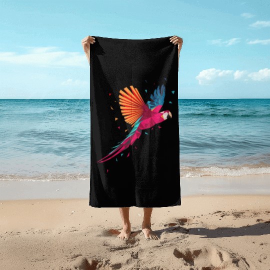 Macaw Parrot Geometric Bird Parakeet Ornitholog Gi Beach Towels