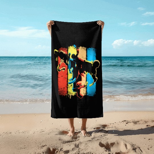 Retro Karate - Kickboxer - Fight Club Martial Arts Beach Towels