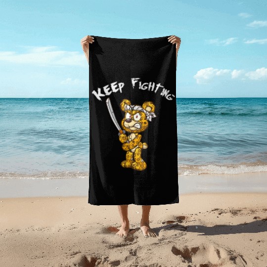 Keep Fighting Teddys Horror Halloween Beach Towels