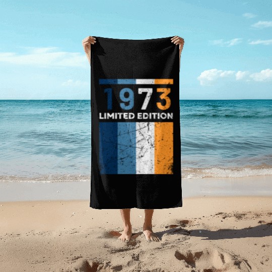 50 Years Vintage 1973 Retro 50th Birthday Beach Towels