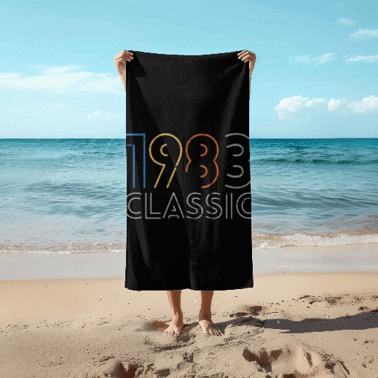 40 Years Vintage 1983 Retro 40th Birthday Beach Towels