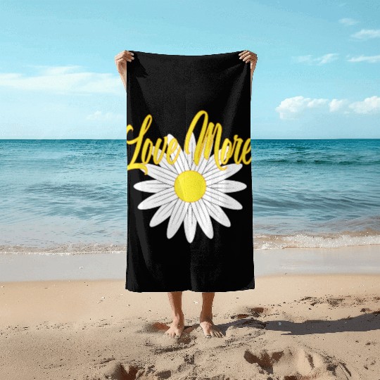 daisy flower Beach Towels