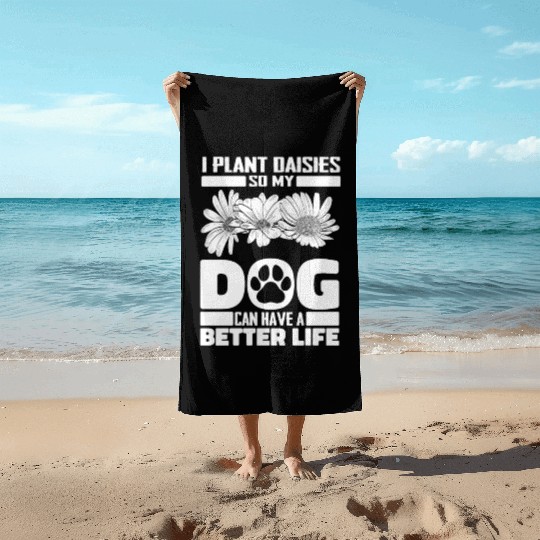 Daisy Gardening Dog Beach Towels