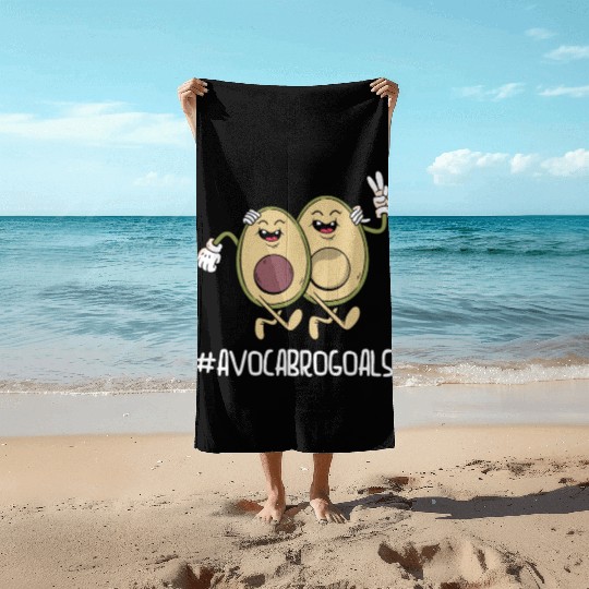 Sibling Big Brother Avocado Goals Hilarious Puns Beach Towels
