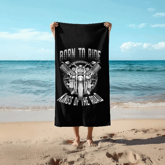 Born to ride - biker Beach Towels