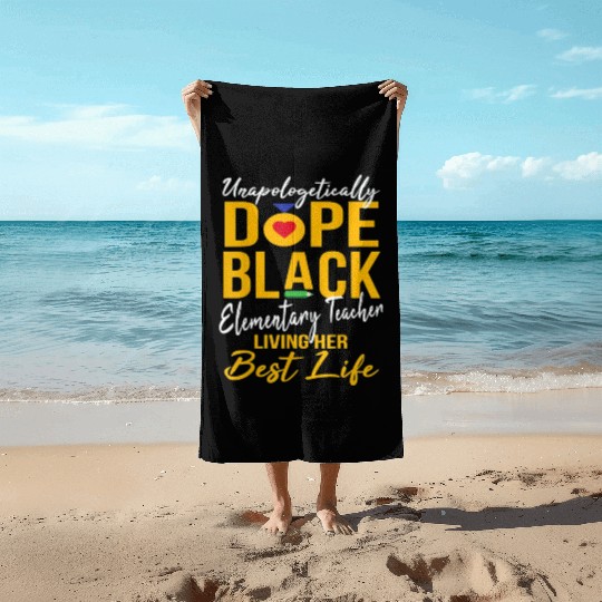 elementary teacher Afro Pride Beach Towels