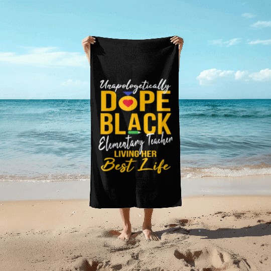 elementary teacher Afro Pride Beach Towels