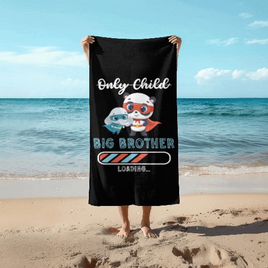 Big brother super hero panda elephant Beach Towels