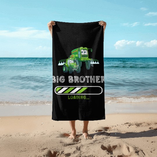 Big brother farmer tractor Beach Towels