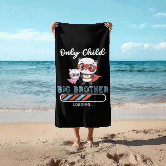 Big brother super hero panda cat Beach Towels