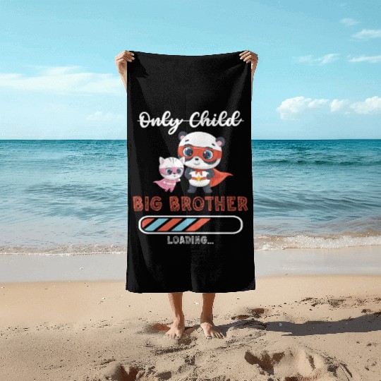 Big brother super hero panda cat Beach Towels