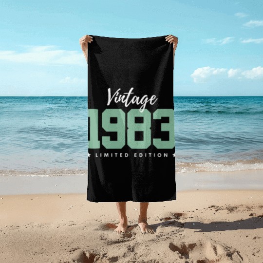 40 Years Vintage 1983 Retro 40th Birthday Beach Towels