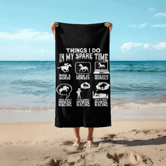 Horse Racing Equestrian Horseback Horse Racer Beach Towels